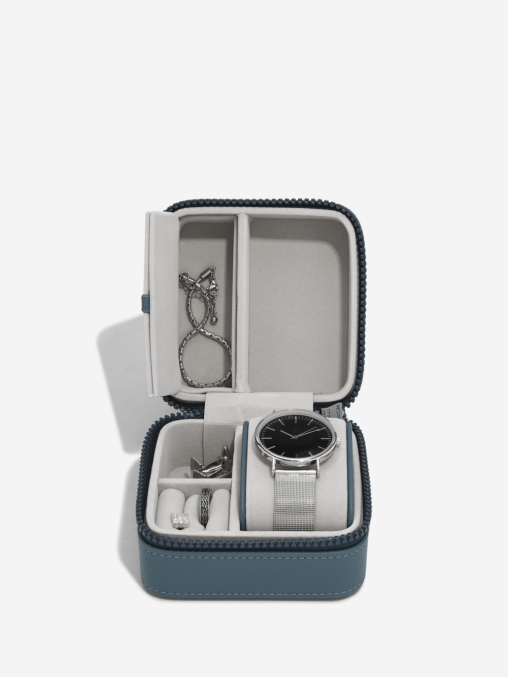 Органайзер для часов и украшений Stackers Canvas Watch & Jewellery Box - Blue Canvas (Blue Canvas / синий / Blue Canvas)