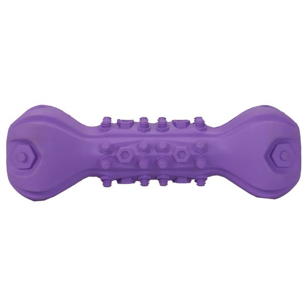 Игрушка Mr.Kranch для собак Гантель дентальная с пищалкой, 22 см фиолетовая с ароматом сливок
