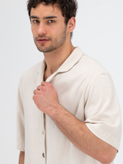 Костюм льняной с шортами. Песочный