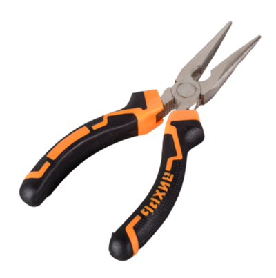 Длинногубцы прямые Вихрь, 160 мм, никелированные, двухкомпонентные рукоятки