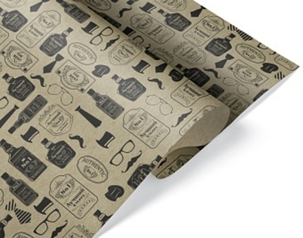 Упаковочная бумага, Крафт 40гр (0,6*1 м) Лучшему Мужчине