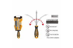 Отвертка с битами INGCO гибкая, 12 шт AKSDFL1208