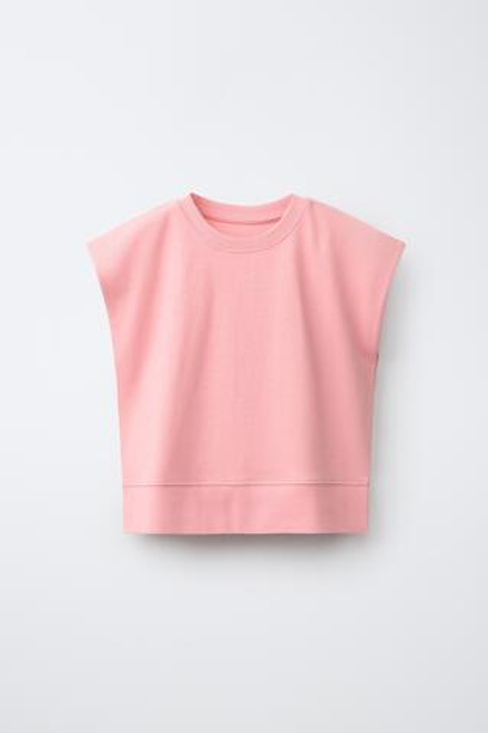 ZARA ОДНОТОННАЯ ФУТБОЛКА HEAVY WEIGHT, РОЗОВЫЙ