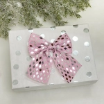 Бант на ёлку «Сказочные переливы» 12*13 см (набор 2 шт), Розовое золото