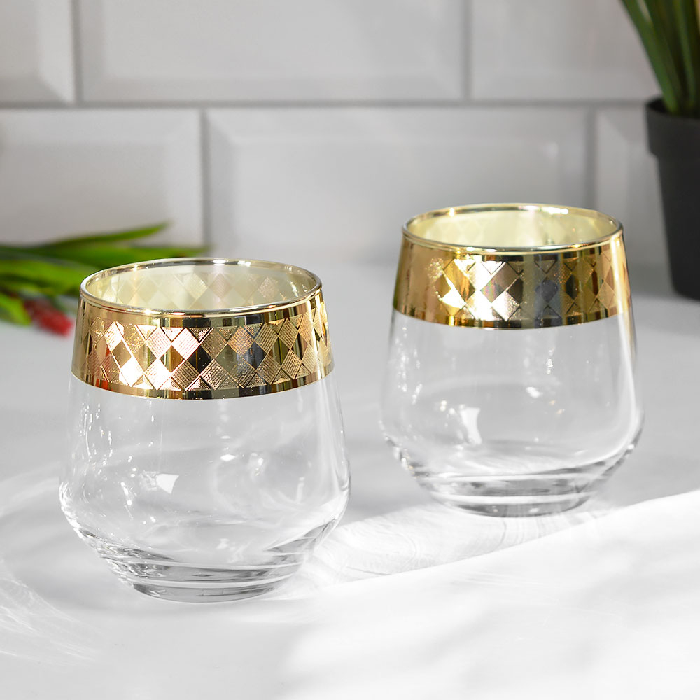 Набор стаканов для виски 2шт 390мл "Витраж"