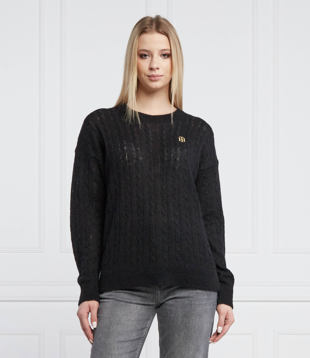 Хлопковый свитер Tommy Hilfiger - черный(WW0WW32293)