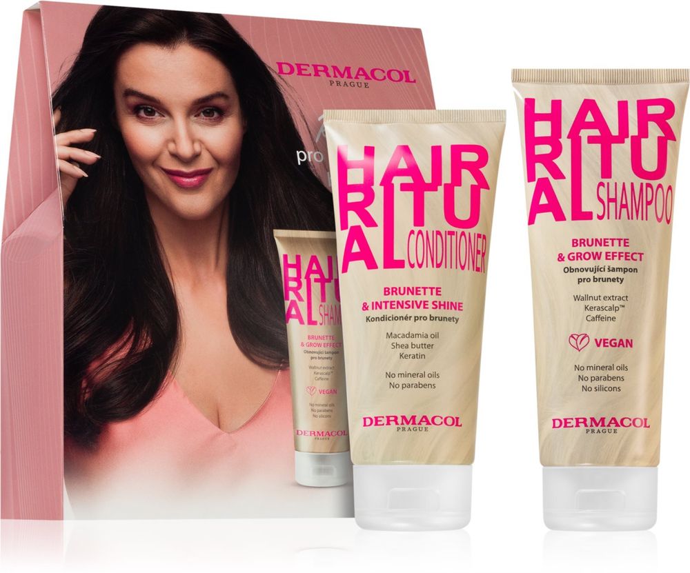 Dermacol restoring shampoo for brown hair shades 250 мл + conditioner for brown hair shades 200 мл Hair Ritual