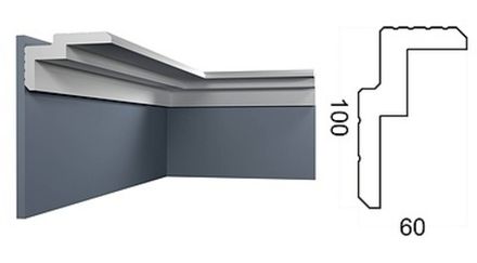 Карниз Контур под покраску, 100x60 мм