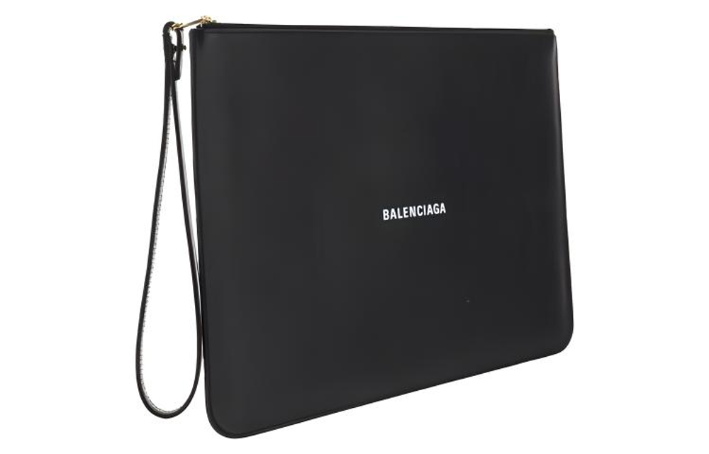 Balenciaga Cow Leather Clutch Men"s Black