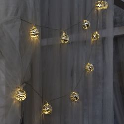 ULD-S1800-010-STB-3AA WARM WHITE IP20 DISCOBALLS Гирлянда светодиодная Диско. на батарейках 3AA не в-к. 1.8м. 10 светодиодов. Теплый белый свет. Провод прозрачный. TM Uniel