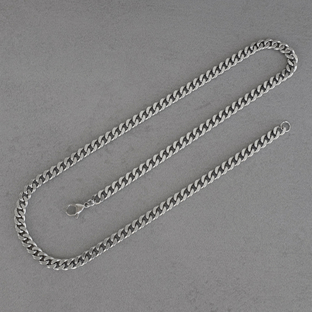 Цепочка из нержавеющей стали, панцирное плетение, ширина 7 мм