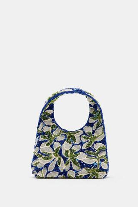 ZARA СУМКА ИЗ БУСИН, СИНИЙ