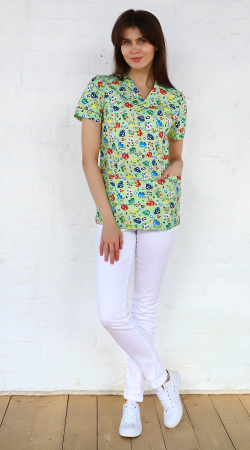 Блуза медицинская Альфа принт №3694 (42 )