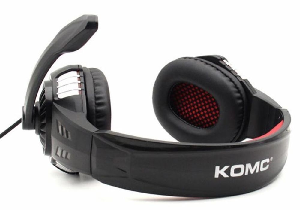 Наушники с микрофоном Komc G308 Black-red (USB)