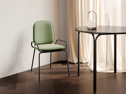 Стул LATITUDE Ror, 2 Frame, рогожка, черный /зеленый