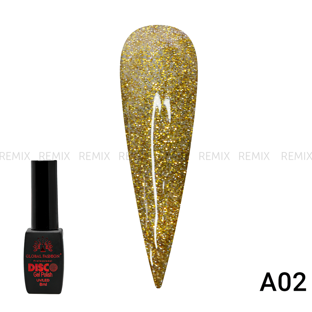 Гель лак Disco Gel Polish, Global Fashion, светоотражающий, 8 мл A02