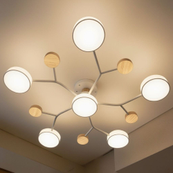 Люстра потолочная светодиодная Lanbos Tabs, 6 LED ламп, 72 Вт, до 25 кв м, белая
