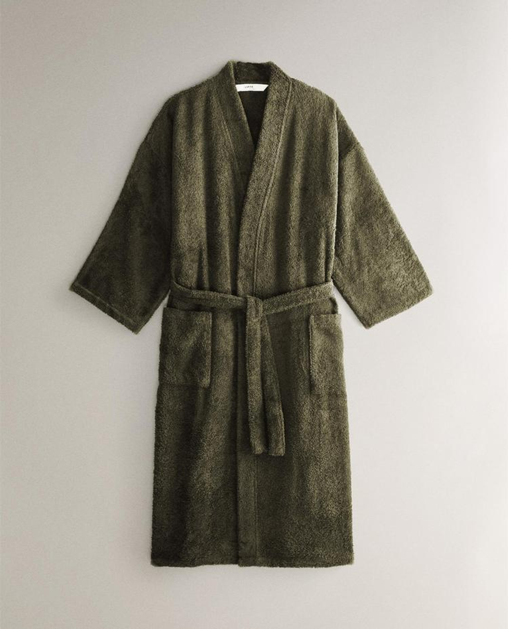ZARA HOME ХЛОПКОВЫЙ ХАЛАТ, ХАКИ