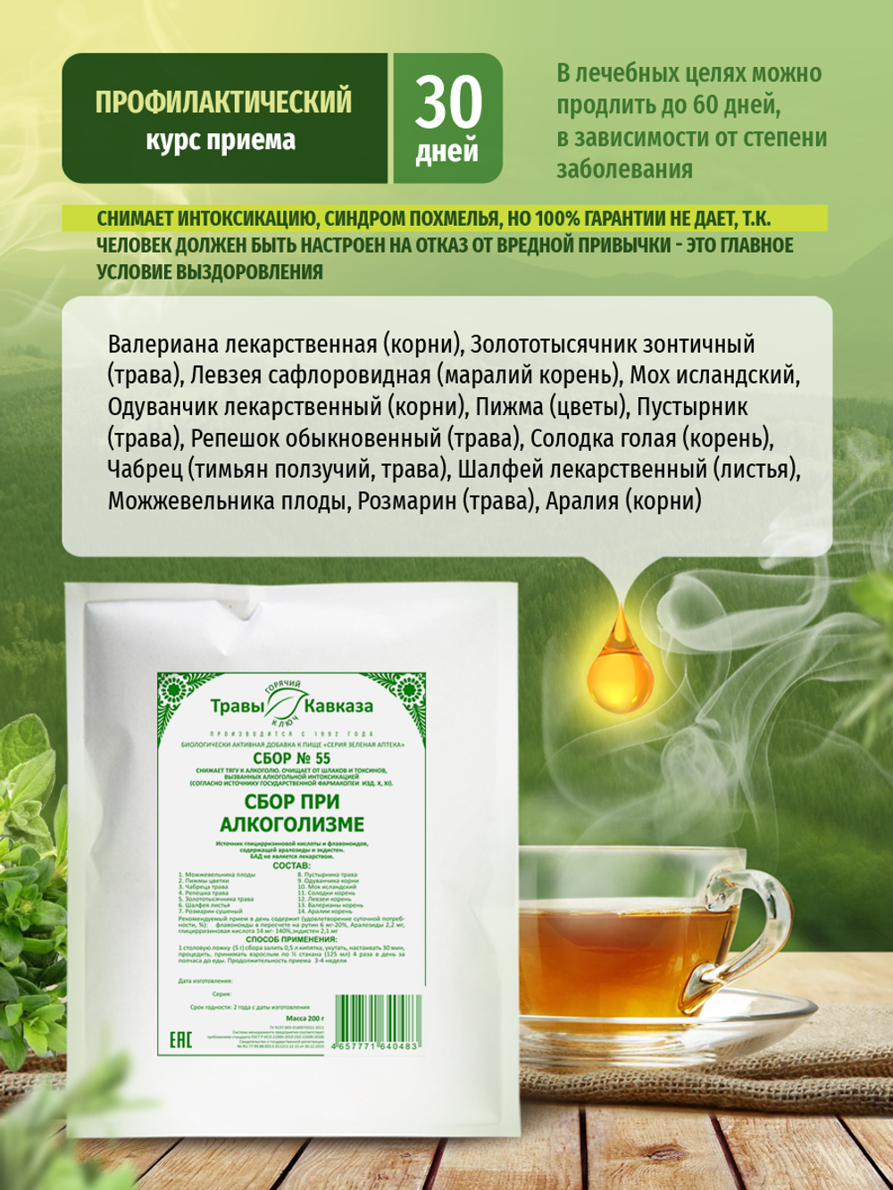 Сбор № 55 При алкоголизме