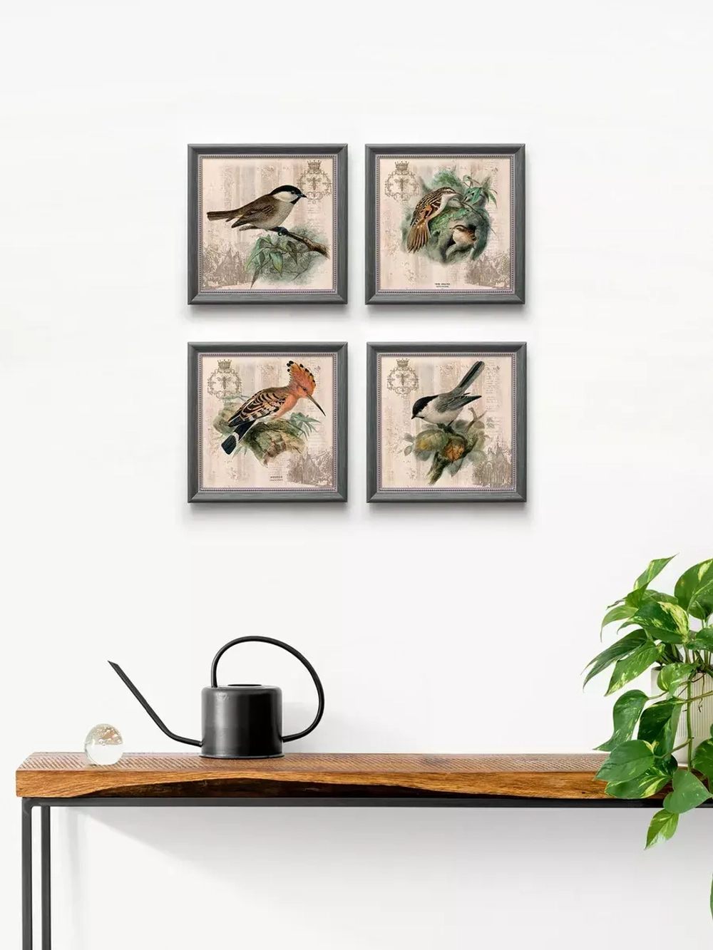 Картины на стену интерьерная на холсте 4 шт, 23*23 см