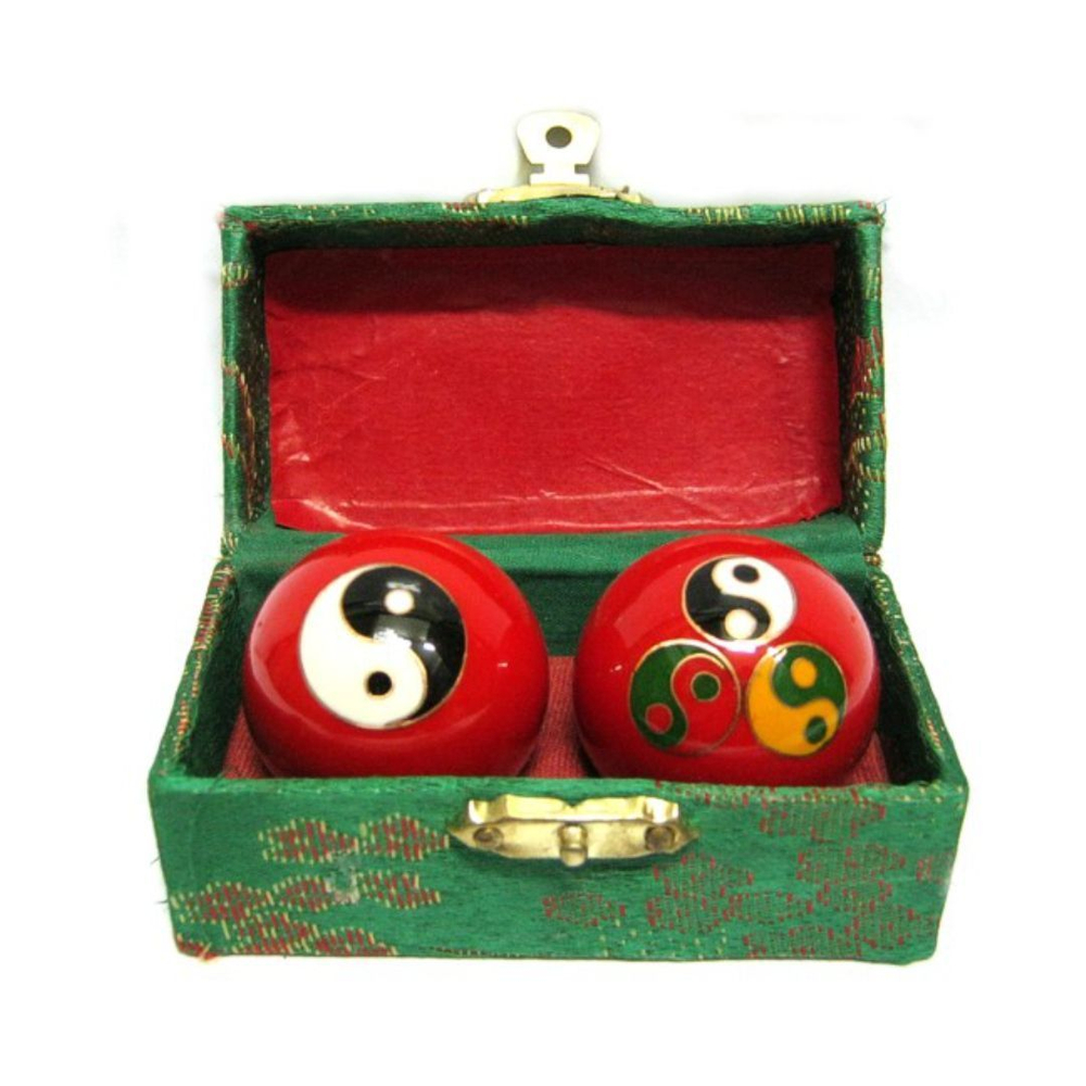 Шары баодинг поющие с инь-янь красные 35 мм