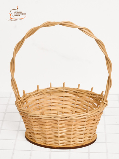 Корзинка овальная подарочная, арт. O210P, 21х16х10 см, высота с ручкой 31 см
