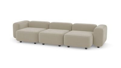 Диван Баббл трехсекционный Vivaldi 04 315*116*62 см, Бежевый Велюр Нераскладной Фиеста