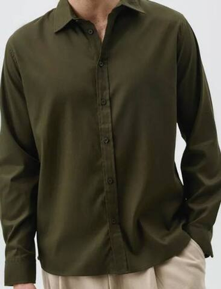 Базовая мужская рубашка салатовый цвет. РАСПРОДАЖА!