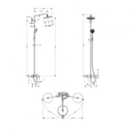 Душевая стойка Hansgrohe Croma 220 Showerpipe 27223000 с термостатом