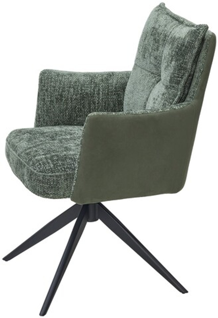 Стул М-City DISAUR Джозеф (Josef) 360  Haga-74 Зеленый, ткань, Hj002-18 Зеленый, Экокожа, Черный