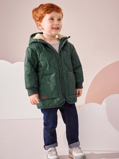 Куртка стеганая с флисовой подкладкой Next Q56-469, Зеленый