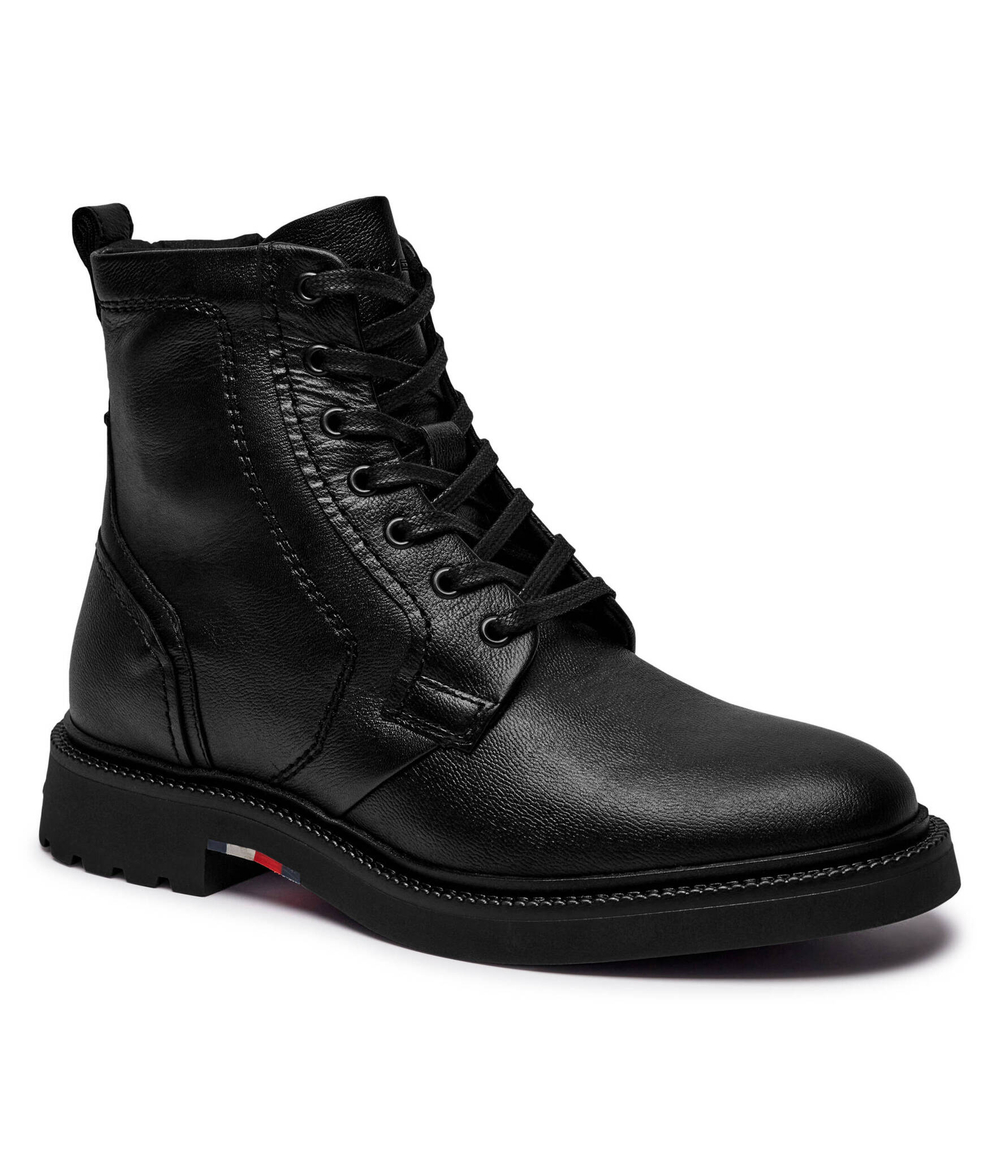 Кожаные высокие сапоги Tommy Hilfiger - черный(FM0FM05183)