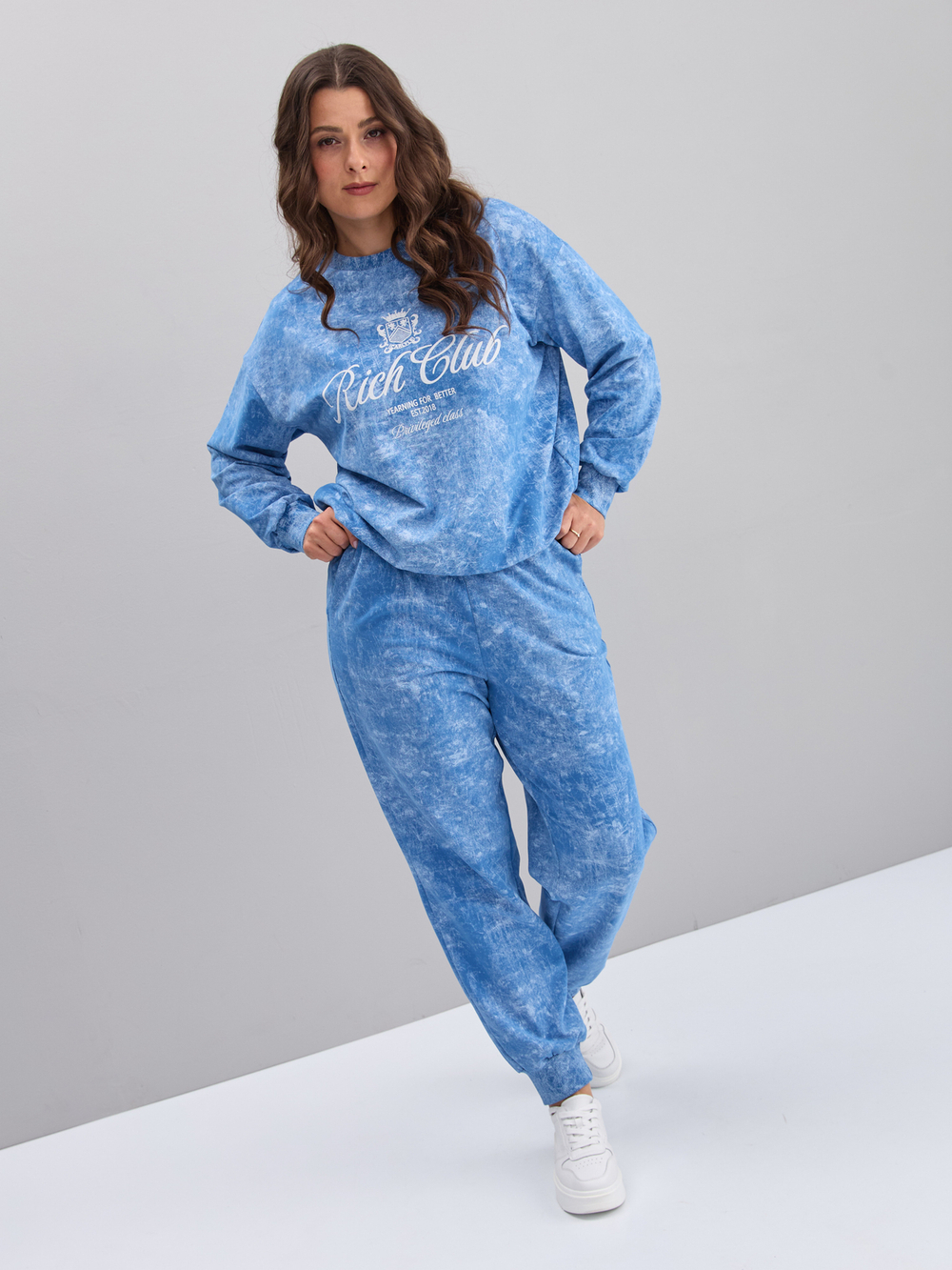 Костюм с брюками КБфл-90М/варенка-аквамарин-п