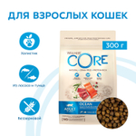 CORE Сухой беззерновой корм из лосося с тунцом для взрослых кошек 300 г