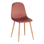 Стул BREEZE (mod. 4724) / 1 шт. в упаковке вельвет/металл, 44 х 53 х 87 см, Coral (коралловый) HLR44 / натуральный