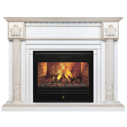 Электрокамин RealFlame Imperia 26/33 WT белый дуб с золотой патиной с очагом 3D Novara