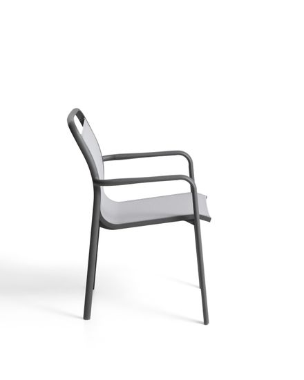Уличный стул Luri из графитового алюминия и серого текстиля