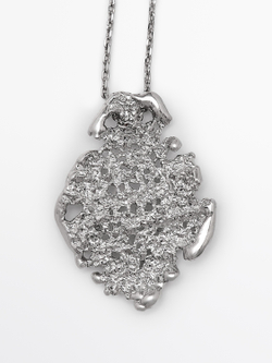Massimo Dutti Мини-ожерелье с подвеской из кружева, серебряный