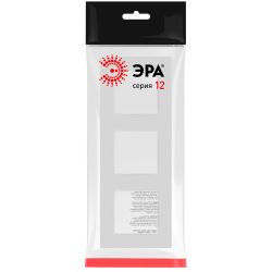 Рамка для розеток и выключателей ЭРА Серия 12 12-5203-01М на 3 поста, Классик, белый матовый