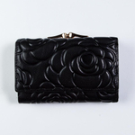 Стильный чёрный женский большой кошелёк из натуральной кожи с 2 отделениями для денег + 1 на молнии, 2 кармашками для пластиковых карт, 1 отделением для пропуска, 2 потайными карманами, местом для 2 SIM-карт и отделением для мелочи снаружи. Dublecity DC220-200A в подарочной коробке