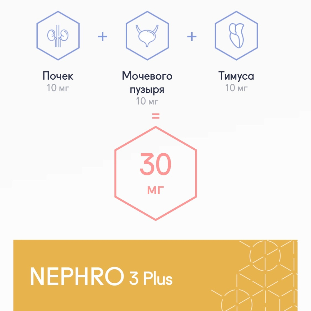 NEPHRO 3 Plus® №60, Нефро 3 Плюс пептиды мочевыделительной системы, почки, мочевой пузырь