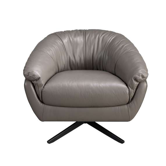 Вращающееся кресло 5138 из серой кожи