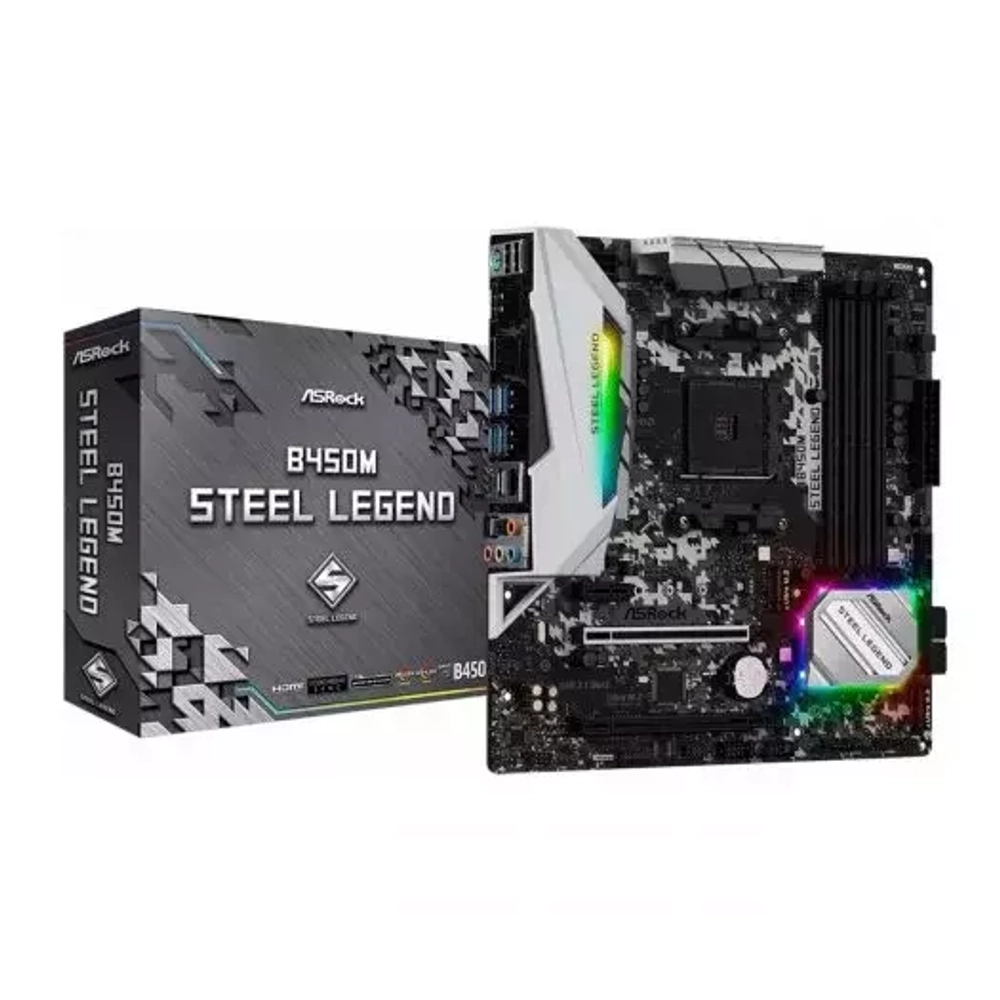 Материнская плата ASROCK B450M STEEL LEGEND AMD AM4 B450/4DDR4/4SATA3 mATX