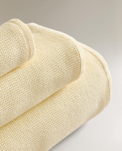 Zara Home - Банное полотенце с тонкой вафельной текстурой, желтый, 50х90 см