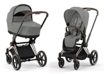 Коляска 3 в 1 Cybex Priam IV Rosegold complete и автокресло Cloud T i-Size Mirage Grey Plus Mirage Grey