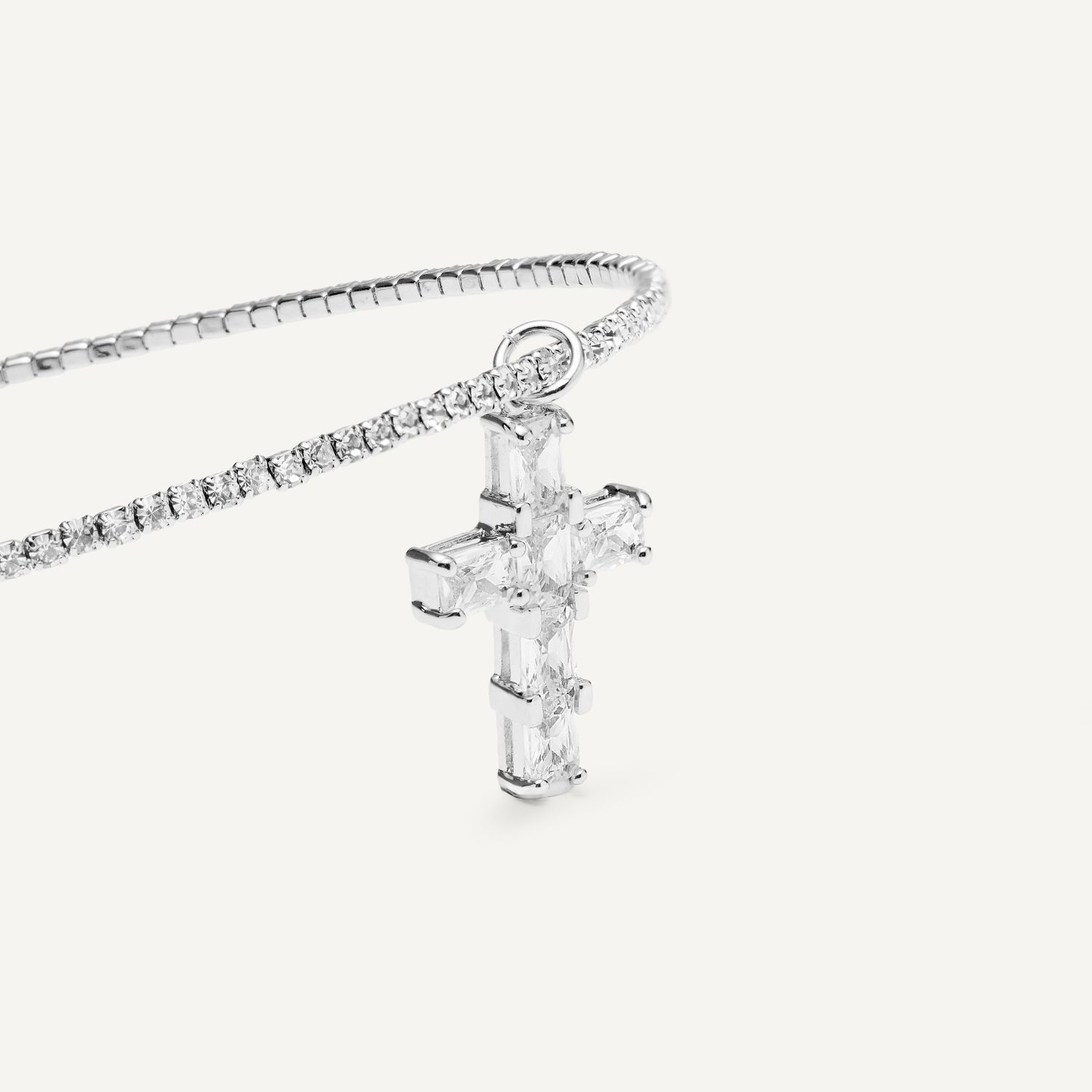 Колье Cubic Cross Necklace – Clear