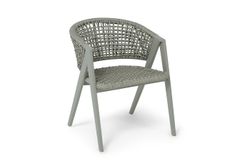 "Амстердам" стул плетеный из роупа, каркас алюминий, роуп серый круглый