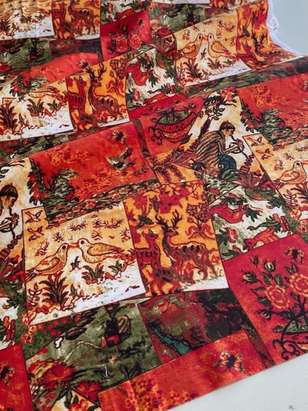 КИТАЙСКИЕ СЮЖЕТЫ - оранжевый, отрез 0,65м, 100% хлопок Handmade Fabrics 2