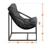 Кресло Charli / Чарли без подлокотника рогожка, серо-бежевый, 3M 16/2, 70х70х84 см