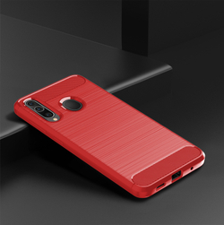 Чехол для Samsung Galaxy A60 (Galaxy M40) цвет Red (красный), серия Carbon от Caseport